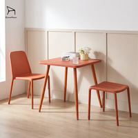 Table à manger carrée en plastique moderne de style nordique, imperméable, pour balcon et salon