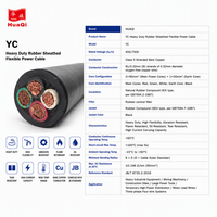 Câble flexible gainé de caoutchouc HUAQI YC 3x95+1x50, classe 5, cuivre toronné, 450/750V, courant élevé pour machines lourdes