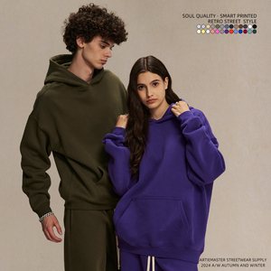 Sudaderas con capucha personalizadas para hombre, chándal con estampado de logotipo, 100% de algodón, de talla grande, unisex, pulóver, sudadera con capucha para hombre - Product Image 4