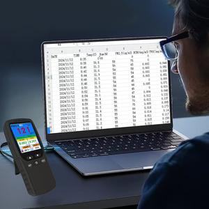 समर्थन डेटा भंडारण डाउनलोड निर्यात हैंडहेल्ड इनडोर वायु गुणवत्ता मॉनिटर डिटेक्टर pm2.5 धूल माप तापमान रेंज - Product Image 5