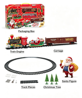 Train électrique de Noël avec lumières et sons, fonctionne sur piles, en plastique, échelle 1:24, jouet pour enfants, cadeau de Noël