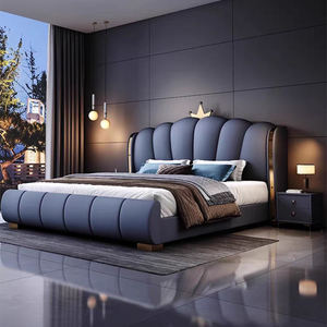 Meubles de chambre à coucher italiens, lit <span class=keywords><strong>king</strong></span>-<span class=keywords><strong>size</strong></span> en cuir design, lit de luxe, lit en cuir de haute qualité, lit moelleux avec cadre en bois - Product Image 4