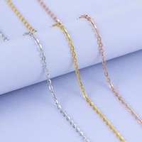 Chaîne fine pour collier DIY, fabrication en argent sterling 925, 1,2 mm, qualité italienne, robuste et brillante, chaîne câble 16/18/20 pouces pour hommes et femmes