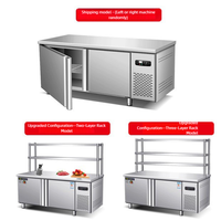 Mesa de Trabajo para Cocina Comercial, Congelador Horizontal de Acero Inoxidable de 2 Puertas, Estantes Ajustables, Enfriamiento Directo, Pantalla Digital Mecánica 3