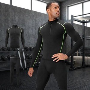 <b>Men</b> <b>Compression</b> Sports Set Long Sleeve Base Layer Quick Dry Thermal Workout Gym <b>Shirt</b> Pants Running Fitness Suit - Product Image 3