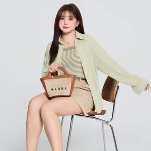 Ensemble chemise Oxford vert menthe pour femme Runqi, tenue décontractée trois pièces respirante à manches longues, haut rayé vert haricot grande taille - Product Image 3