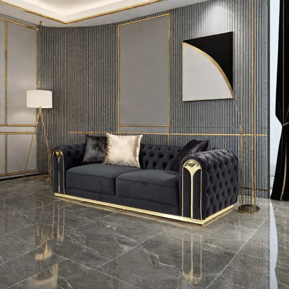 Lusso moderno High-End tessuto divano Set mobili arredamento per la casa Villa Hotel soggiorno sala-vendita calda copertura in tessuto appartamento
