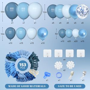 Ensemble d'arche de <span class=keywords><strong>ballon</strong></span> en Latex <span class=keywords><strong>bleu</strong></span> Confettis en métal Décorations sur le thème de l'océan pour l'anniversaire des garçons Baby Shower pour la Saint-Valentin - Product Image 3