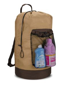 Bolsa de lavandería con correas para el hombro y bolsillo de malla, mochila de lavandería grande y portátil, cesto de ropa sucia para la universidad, viajes y lavandería. - Product Image 1