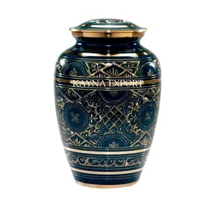 Urne funéraire métallique gravée de style américain Kayna Export KY-1064 - Capacité de 200 pouces cubes - Qualité supérieure - Prix d'usine en gros - Product Image 1