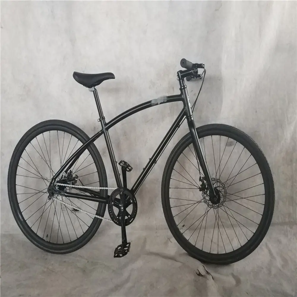 Bicicleta urbana híbrida vintage para adultos, freio a disco de velocidade única com estrutura cromoly 4130