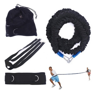 Ensemble d'entraînement de vitesse, d'agilité et de force : Ceinture de taille réglable, crochets mousquetons, corde de traction en latex, bande de résistance tubulaire, cordes élastiques - Product Image 1