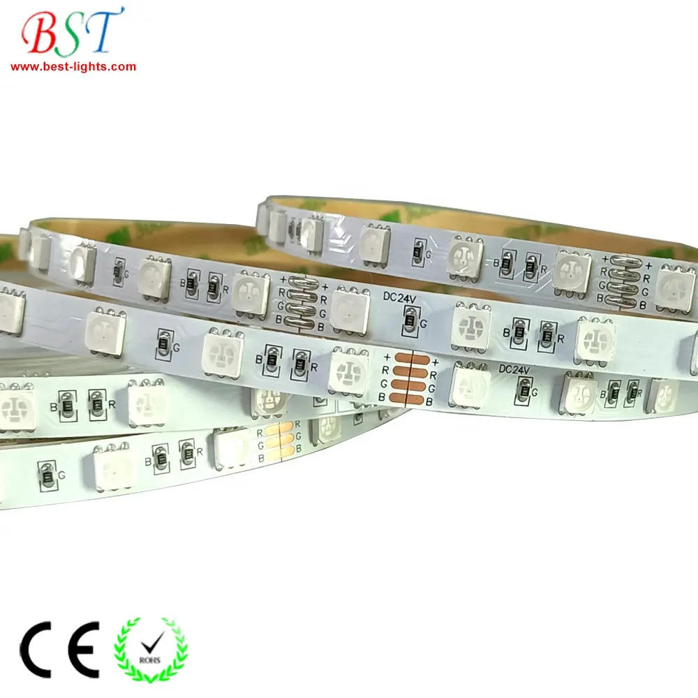 RGB Color changing LED Strip light SMD5050 DC12V, DC5V, DC24V 6mm, 8mm, 10mm wide 60 LEDs/M Super Bright rgb led strip lights