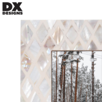 Bingkai Foto Meja Kayu DX Designs 4x6 5x7 8x10 Berhias Mutiara, Bingkai Gambar Dekoratif Geometris Berdiri Sendiri