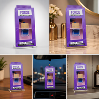 Diffuseur d'huiles essentielles en verre de 8 ml, forme carrée, luxueux et coloré, à suspendre, pour voiture et maison, désodorisant liquide