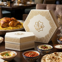 Recycelbare, abbaubare arabische Hähnchen-Reis-Box und Burger-Box aus dem Nahen Osten, sechseckig, für Restaurant-Essensverpackungen und Mittagessen