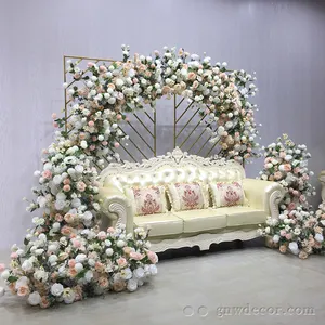 GNW Luxuriöses Braut sofa Blumen arrangement Dekoration Blumen läufer Streifen