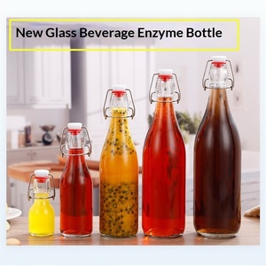 Bouteilles en verre à bouchon basculant, hermétiques, anti-fuite, <span class=keywords><strong>de</strong></span> qualité alimentaire, écologiques, pour la fabrication artisanale <span class=keywords><strong>de</strong></span> kombucha, <span class=keywords><strong>de</strong></span> jus et <span class=keywords><strong>de</strong></span> la fermentation à domicile - Product Image 1