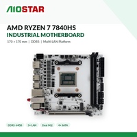 Промышленная материнская плата AMD Ryzen 7 7840HS 170x170, DDR5 64 ГБ, 3 LAN 2.5G, два слота M.2 NVMe, 4 SATA, PCIe X16, HDMI, DP, Type-C, WiFi 6E
