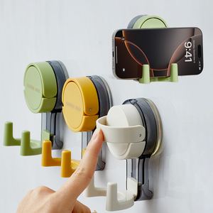 Dual-head Reusable Removable Waterproof Shower Clothes Suction Cup <strong>Hook</strong> Bathroom <strong>Kitchen</strong> Wall Mount Vacuum <strong>Hooks</strong> - Product Image 1