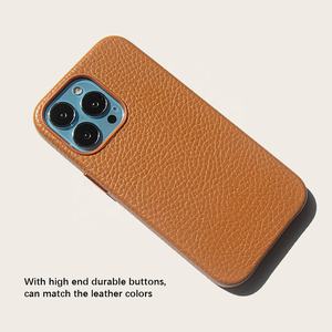 Luxe haut de gamme vente chaude galet Grain cuir anneau en plastique bouton en métal dames coque de téléphone pour Ihpone - Product Image 6