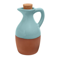 Bouteille Distributrice d'Huile en Terre Cuite Émaillée avec Bec Verseur, Distributeur d'Huile d'Olive en Terre Cuite Opaque, Cruet en Argile pour la Cuisine