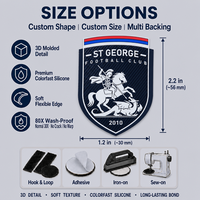 Écusson en silicone pour organisateur d'événements, emblème unifié pour clubs, présentation pour chemises et polos, patch logo sportif, garniture de vêtement OEM, usine