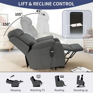 Fauteuil inclinable électrique confortable avec télécommande, cadre en métal et revêtement en velours, en stock aux États-Unis - Product Image 4