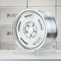 Jantes en alliage de style Mag, ovales, pleines, argentées, polies, vintage, 15, 16, 17 pouces, pour voitures américaines muscle rétro, 5x114.3 5x120, compatibles Mustang