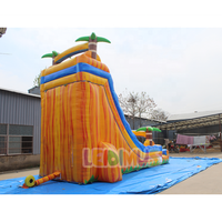 Toboggans aquatiques gonflables commerciaux colorés à thème, toboggan aquatique gonflable extérieur, toboggan gonflable géant en PVC pour aire de jeux aquatique