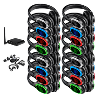 Headset Silent Disco 3 Saluran dengan Logo Kustom, UHF Over-ear, RF998B untuk Pesta DJ