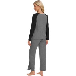 Ensemble de pyjama personnalisé pour femme en viscose de bambou, haut à manches raglan et pantalon, vêtements de nuit légers, tailles S à XXL - Product Image 1
