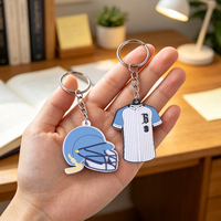 Fabrication de porte-clés en PVC sur le thème du baseball avec logo personnalisé, vente en gros, porte-clés en caoutchouc souple, pendentif de marque personnalisé, dessin animé