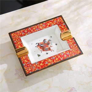 Wholesale 58 Pcs European Luxury Red Horses Dining Room Home Decors Porcelain <b>Dinnerware</b> Sets - Product Image 6