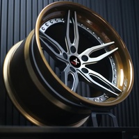 Jantes forgées VeroX 2 pièces, finition argent brossé, lèvre bronze brillant, 16-24 pouces, 5x112 5x114.3 5x120 pour BMW Audi Mercedes Tesla