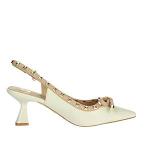 Gold & Gold Donna Slingback <b>Pump</b> GD238 Nero Heel Pointed Toe - Product Image 4