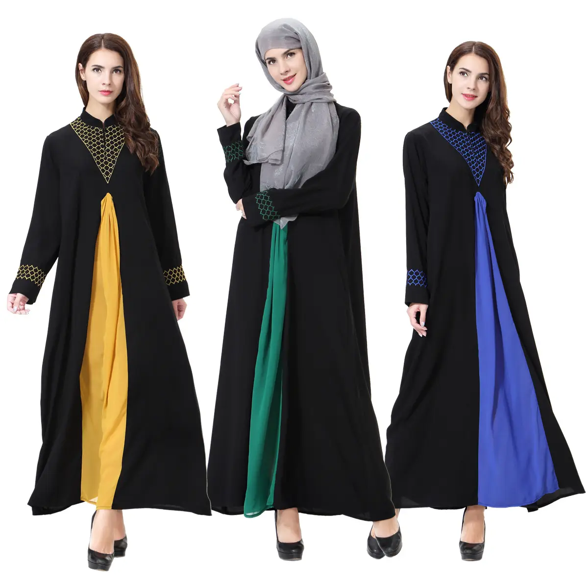 Nieuwe Arabische Turkije Moslim Jurk Islamitische Kleding Jurk Elegant Solid Slim Taille Zachte Mode Vrouwen Kaftan Islamitische Kleding