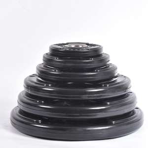 カスタム20kgジム重量セットロゴゴム素材グリッププレートラバーゴム重量挙げ用キャストバーベル - Product Image 1