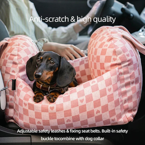 Asiento de Coche Portátil para Perros, Control Central, Antideslizante, Transportín para Perros, Caja Elevadora de Seguridad para Reposabrazos de Coche, Cama para Perros Pequeños y Gatos, Viajes - Product Image 4