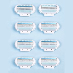 Women's Manual <b>Razor</b> With 8 Stainless Steel Blades For Underarm And Leg Hair Removal <b>Razor</b> Holder Included - Product Image 3