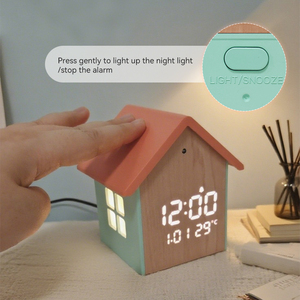 Tùy Chỉnh Cạnh Giường Ngủ Hiện Đại Lịch Trẻ Em Dễ Thương Báo Động Máy Tính Để Bàn Kỹ Thuật Số LED Hộ Gia Đình Lớn Gỗ Bảng Đồng Hồ Nhà Thiết Kế Cho Sinh Viên - Product Image 2