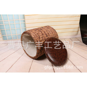 <b>Wicker</b> Laundry <b>Basket</b> With Lid Round Multifunctional <b>Storage</b> For Laundry Room Clothing Organizer Standing Type GF-50 - Product Image 4