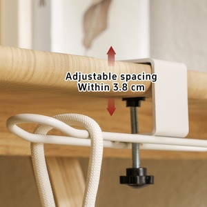 Support OEM Easy Install Desk Edge <b>Hook</b> <b>Clip</b> on Table Bag Holder No Screw for Backpack Purse Towel at Office School Home - Product Image 4
