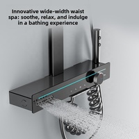 Ensemble de douche thermostatique encastré en laiton personnalisé OEM avec affichage numérique, mitigeur mural et accessoires de salle de bain – Vente en gros