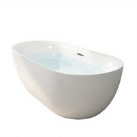 Baignoire ovale autoportante moderne en acrylique avec fonction de trempage, marque Bluesea, style européen