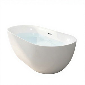 Baignoire ovale autoportante moderne en acrylique avec fonction de trempage, marque <span class=keywords><strong>Bluesea</strong></span>, style européen - Product Image 3