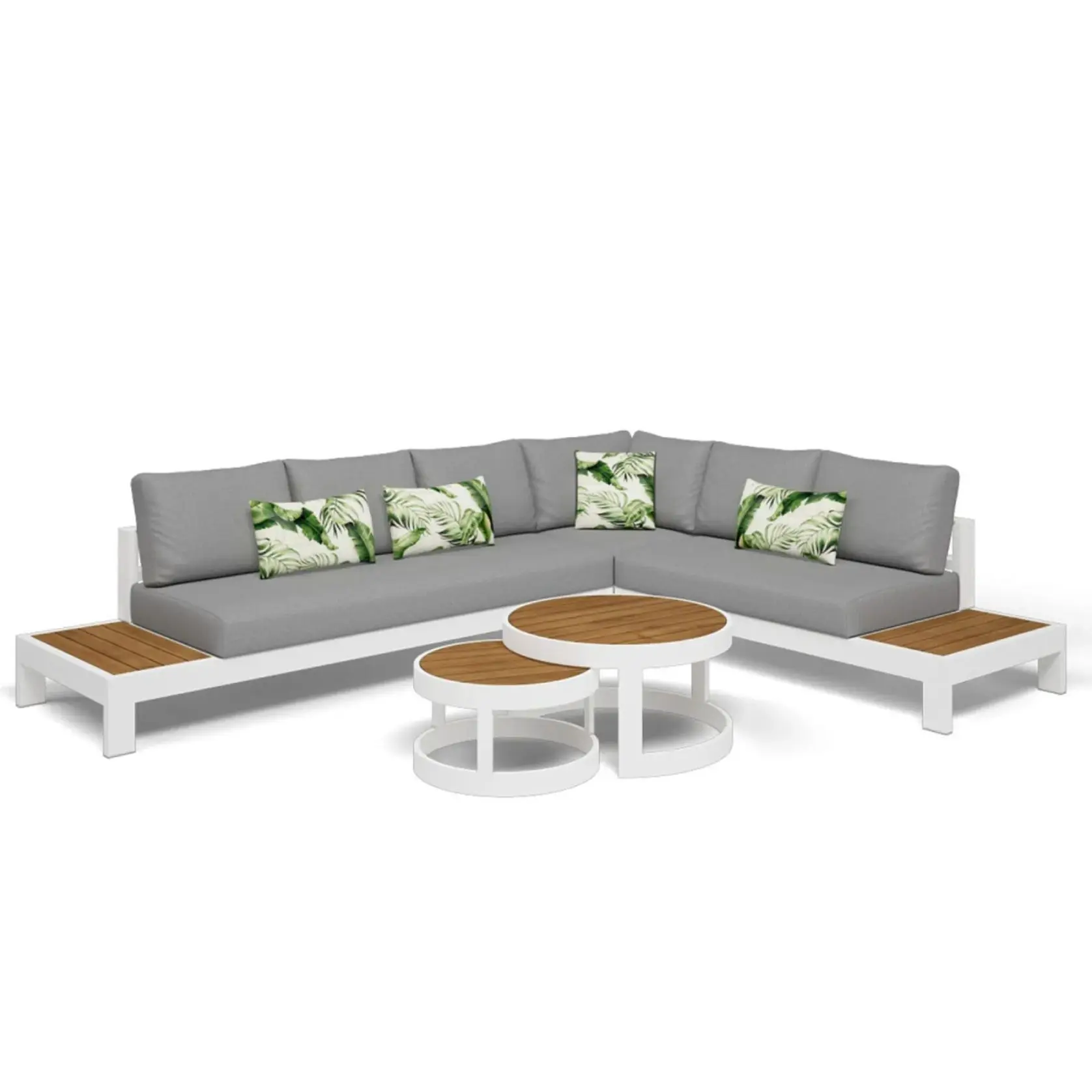 Ensemble de salon sectionnel en métal imperméable fabricant chinois de canapé d'extérieur en forme de L meubles en aluminium ensembles de canapés de patio GardenSofa