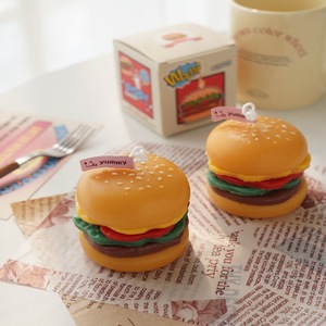 Vela perfumada con forma de hamburguesa, aroma a café y leche, cera de soja, artesanía manual, regalo para cumpleaños - Product Image 3