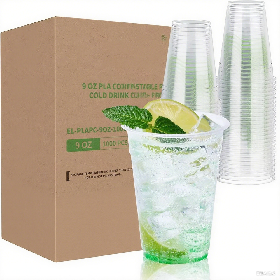 9 OZ Clear 1000 Count Disposable Drinkware Biodegradable Compostable ...