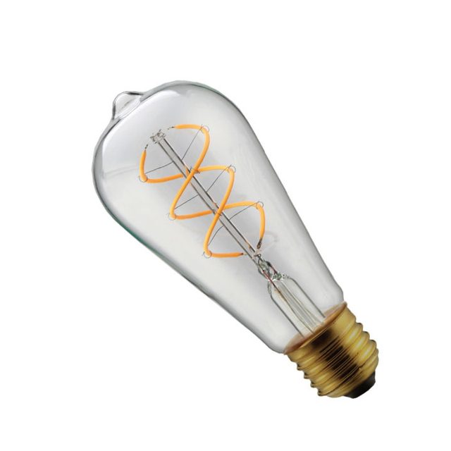 clear or Amber Color Glass Dimmable Ac110v Ac230v 2200k 2700k Flexile 6w St64 Led Filament Bulb
